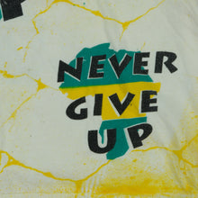 Load image into Gallery viewer, Vintage ACCORD Nelson Mandela Never Give Up Africa All Over Print T Shirt 90s White XL
