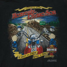 Load image into Gallery viewer, Vintage LIVING EPISTLES Heavenly Divine Son Harley Davidson Religious Parody Biker 1994 T Shirt 90s Black 2XL
