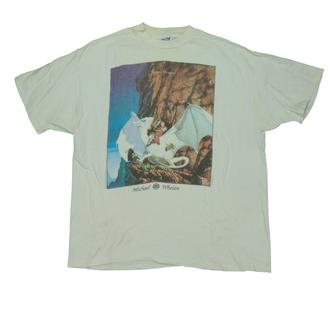 Vintage Michael Whelan The White Dragon 1994 Art T Shirt 90s White XL