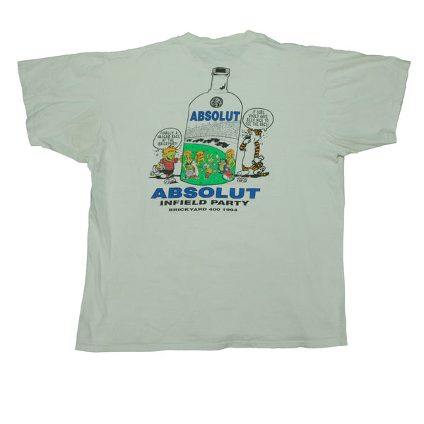 Vintage ONEITA Grateful Dead Brickyard 400 Absolut Vodka Calvin and Hobbes 1994 T Shirt 90s White XL