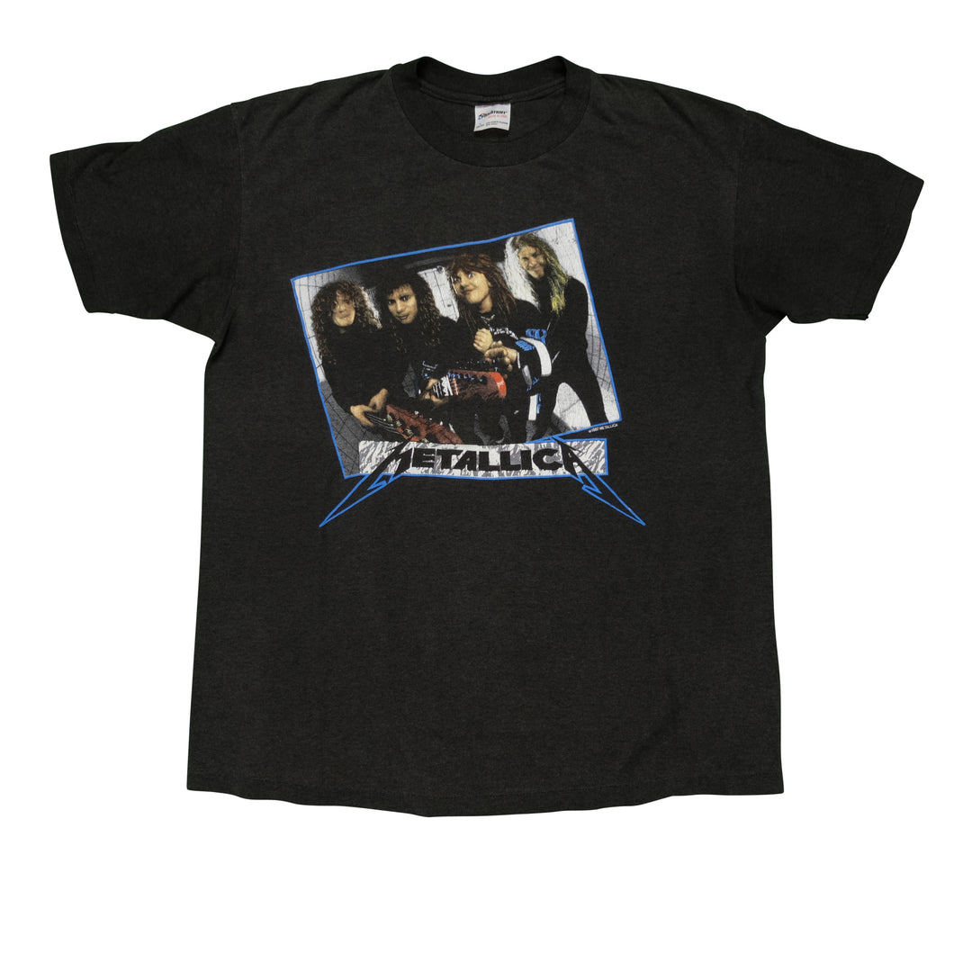 Vintage Metallica Larz Jaymz Jasun Krk 1987 Tour T Shirt 80s Black L
