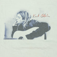 Load image into Gallery viewer, Vintage Kurt Cobain Nirvana Left Handed Guitar 2003 T Shirt 2000s White
