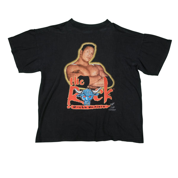 Vintage The Rock Rocky Maivia WWF Attitude 1998 Wrestling T Shirt 90s Black XL