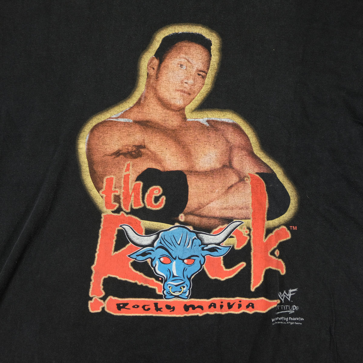 Vintage 1998 The Rock Rocky Maivia WWF Attitude Wrestling Tee | Reset ...