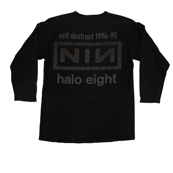 Vintage 1994-95 Nine Inch Nails NIN The Downward Spiral Halo Eight Album Long Sleeve Tee