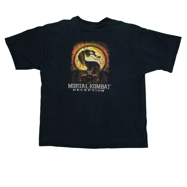 Vintage Mortal Kombat Deception Midway 2004 Video Game Promo T Shirt 2000s Black XL