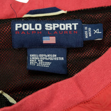 Load image into Gallery viewer, Vintage POLO SPORT Ralph Lauren P 67 Police Shield Spell Out Striped Pullover Jacket 90s Red White XL
