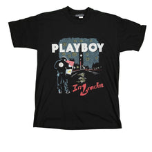 Load image into Gallery viewer, Vintage Playboy in London T Shirt 90s Black L
