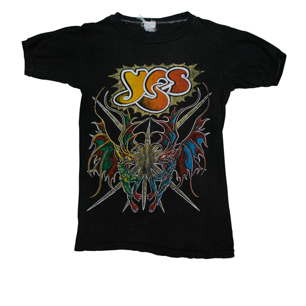 Vintage Yes Rock Band On Tour Dragon Medusa T Shirt 80s Black M