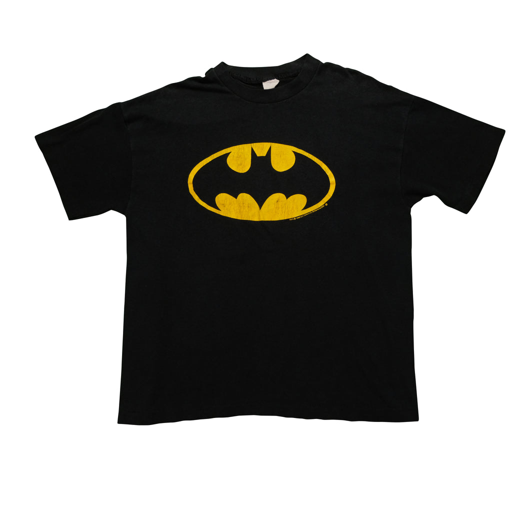Vintage Batman Bat Signal 1988 T Shirt 80s Black