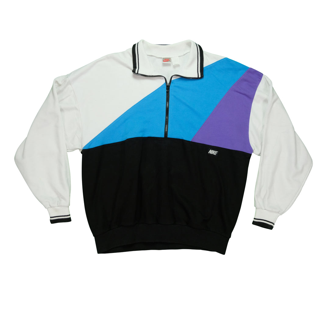 Vintage Nike Spell Out Color Block Track Jacket Sweatshirt