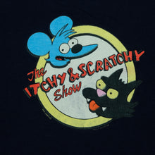 Load image into Gallery viewer, Vintage CHANGES The Simpsons Itchy &amp; Scratchy Show 2000 T Shirt 2000s Navy Blue L
