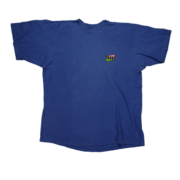 Vintage NIKE Aqua Gear Sock Spell Out T Shirt 80s 90s Blue XL