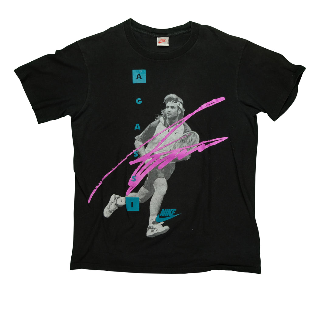 Vintage Nike Andre Agassi Spell Out Swoosh Tee