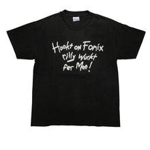 Load image into Gallery viewer, Vintage Hookt on Fonix Rilly Wurkt Fer Mee! Hooked on Phonics Satire Humor T Shirt 90s 2000s Black L
