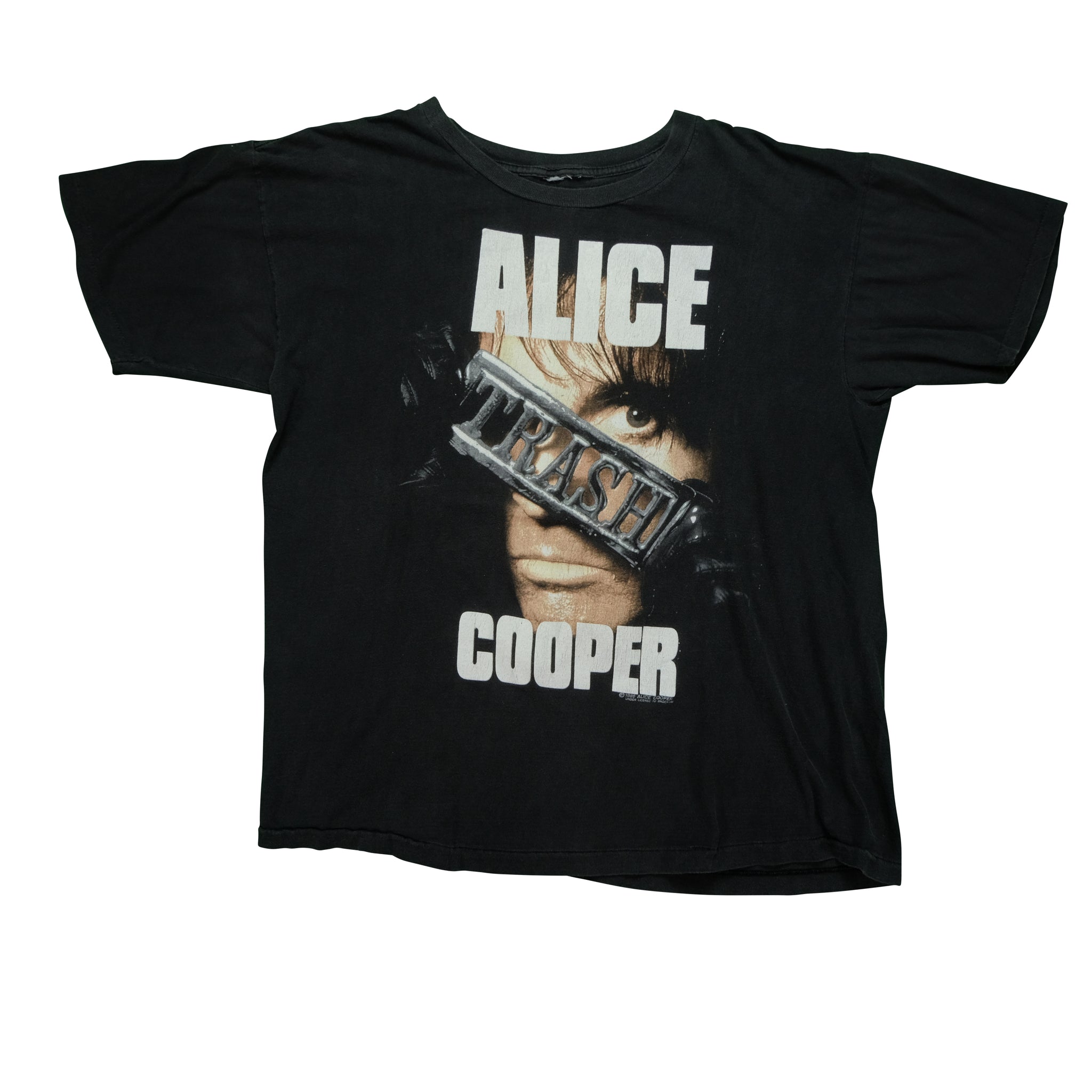 Vintage 1990 Alice Cooper Trash Album Trashes America Tour Tee 