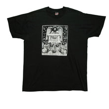 Load image into Gallery viewer, Vintage Pray Everything Else Is Bullshit a Message From God 1989 T Shirt 80s Black XL
