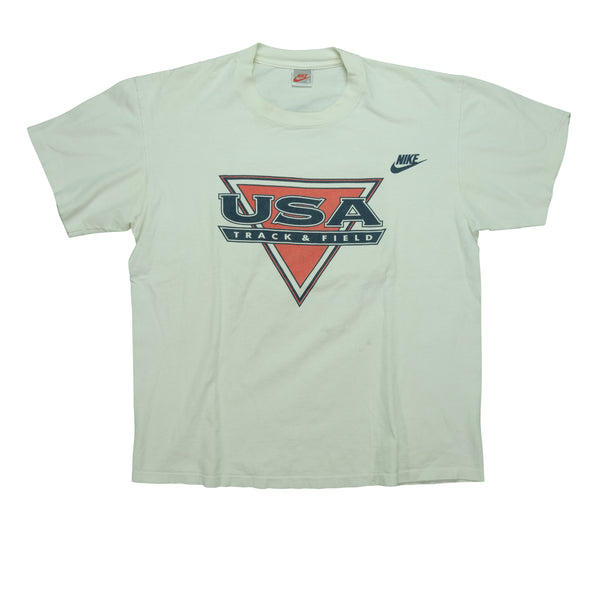 Vintage Nike USA Track & Field Quincy Watts Spell Out Swoosh Tee