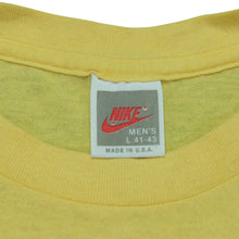 Load image into Gallery viewer, Vintage NIKE Future Basketball Stars of America Spell Out Swoosh T Shirt 80s 90s Yellow L

