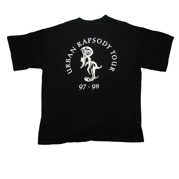 Vintage Q-TEES Rick James Urban Rapsody Album Tour Funk Me!!! 1997-98 T Shirt 90s Black 2XL