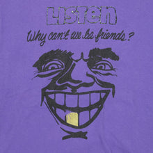 Load image into Gallery viewer, Vintage LISTEN Skateboards Why Can&#39;t We Be Friends T Shirt 90s Purple S

