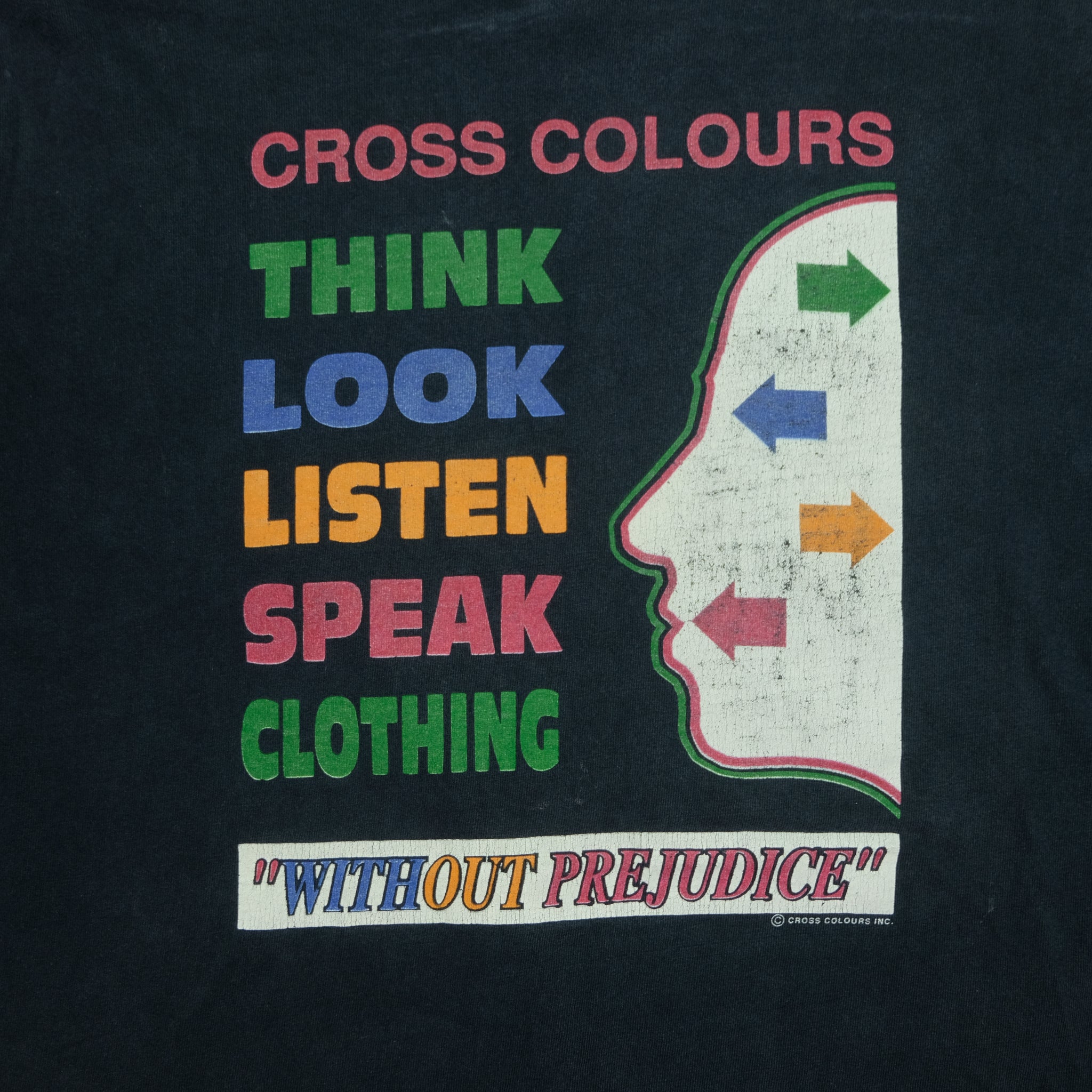 Vintage Cross Colours Think Look Listen Speak Clothing Without 