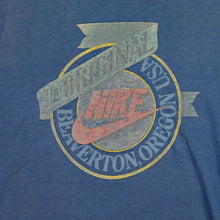 Load image into Gallery viewer, Vintage NIKE The Original Beaverton Oregon Spell Out Swoosh T Shirt 80s Blue S
