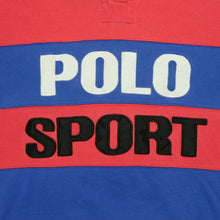 Load image into Gallery viewer, Vintage POLO SPORT Ralph Lauren Spell Out Striped Rugby Shirt 90s Red Blue L
