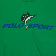 Load image into Gallery viewer, Vintage POLO SPORT Ralph Lauren Spell Out Swordfish Marlin T Shirt 90s Green 2XL
