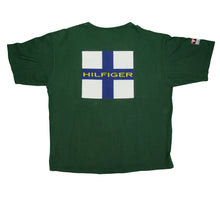 Load image into Gallery viewer, Vintage TOMMY HILFIGER Sailing Gear Spell Out Flag Pocket T Shirt 90s Green 2XL
