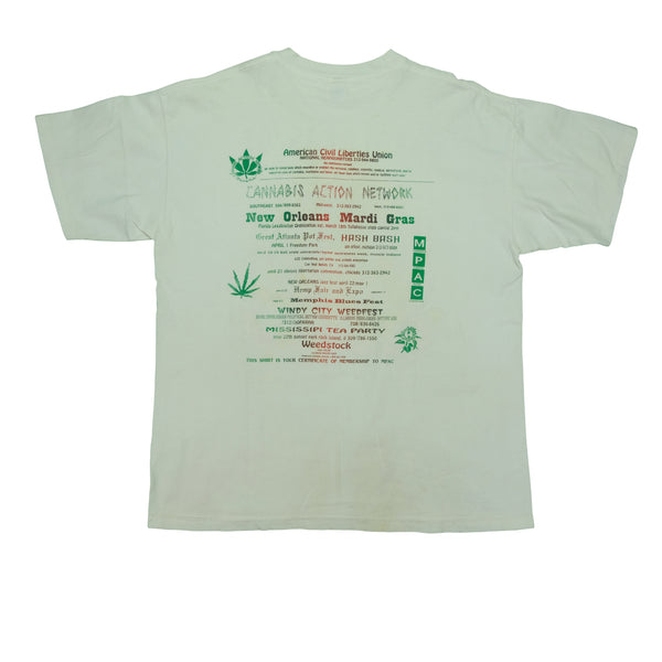 Vintage 1995 Mardi Gras End Weed Prohibition Toke Free or Die Skeleton Tee on Murina