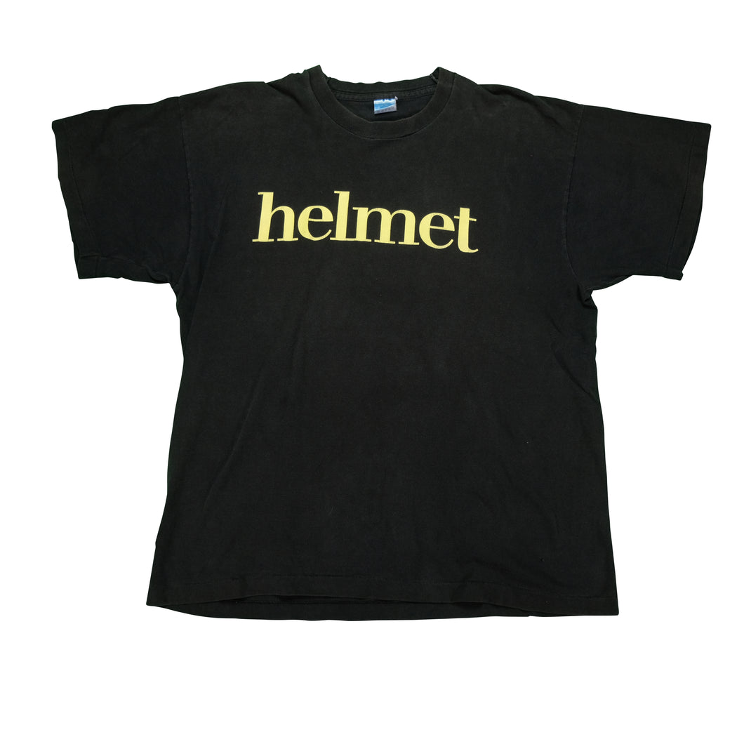 Vintage Helmet Rock Band World 1995 Tour T Shirt 90s Black XL