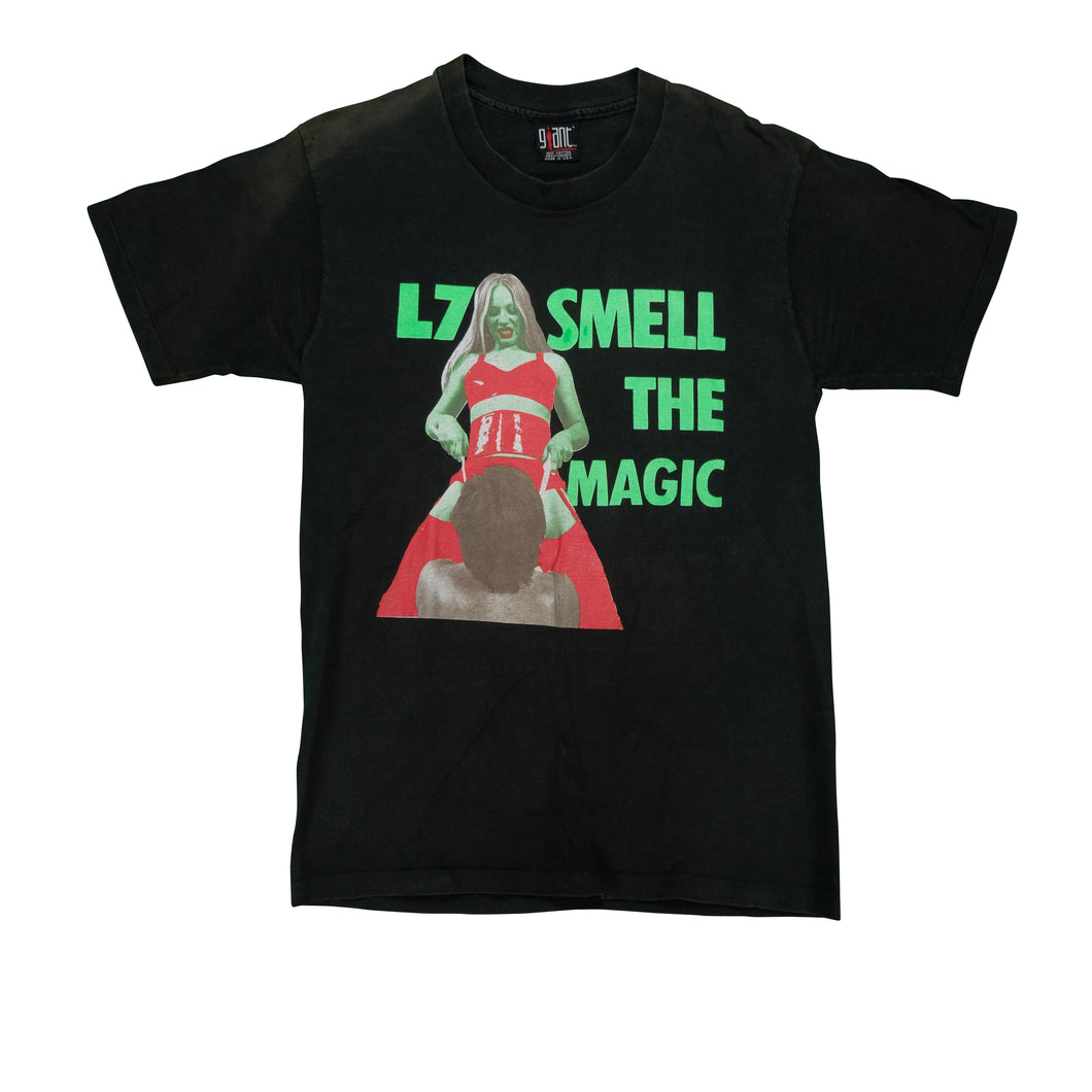 Vintage GIANT L7 Smell The Magic Album 1990 Tour T Shirt 90s Black L