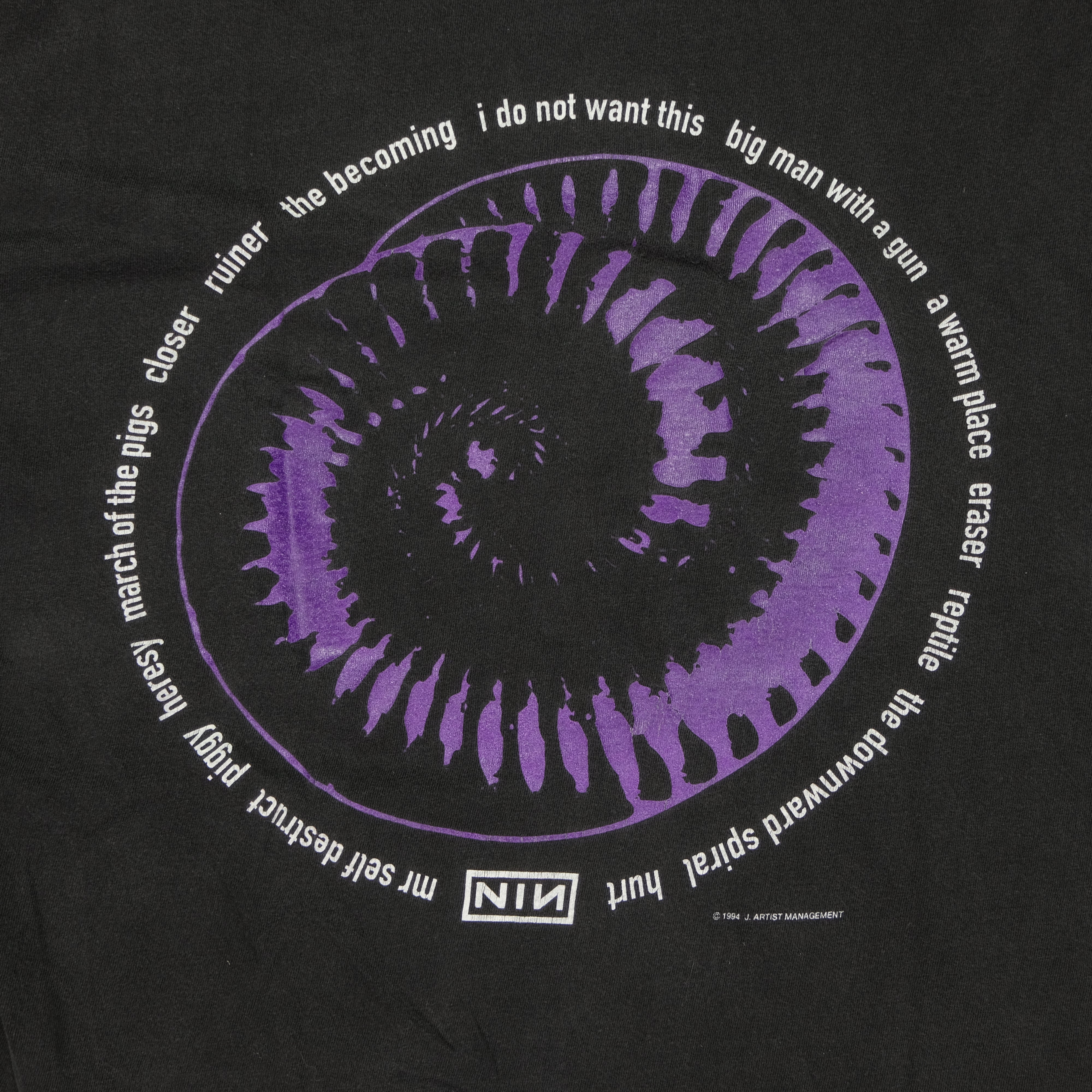 Concert Tee Shirt Nine Inch Nails 1994-1995 The Downward Spiral Vintage authentic 1990's