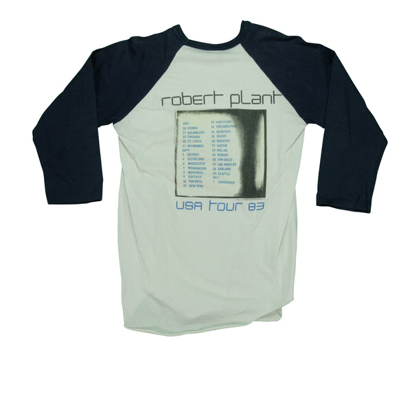 Vintage SCREEN STARS Robert Plant Principle of Moments Album 1983 USA Tour Raglan T Shirt 80s White Black L