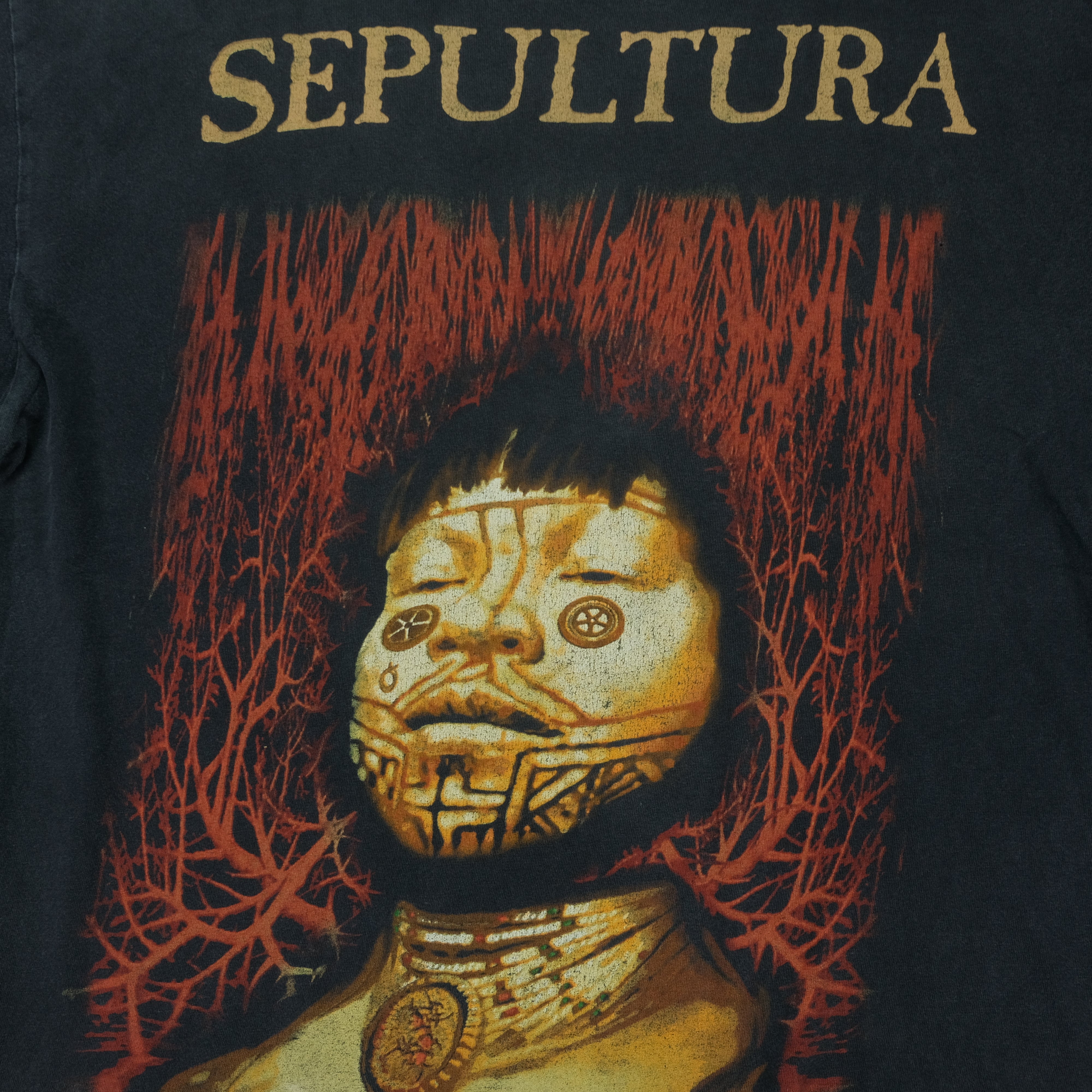 Sepultura Roots Band Black Short Sleeve T-Shirt – Men's Cotton Tee, Made In USA, HNG96