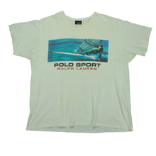 Load image into Gallery viewer, Vintage POLO SPORT Ralph Lauren Spell Out Windsurfing T Shirt 90s White 2XL
