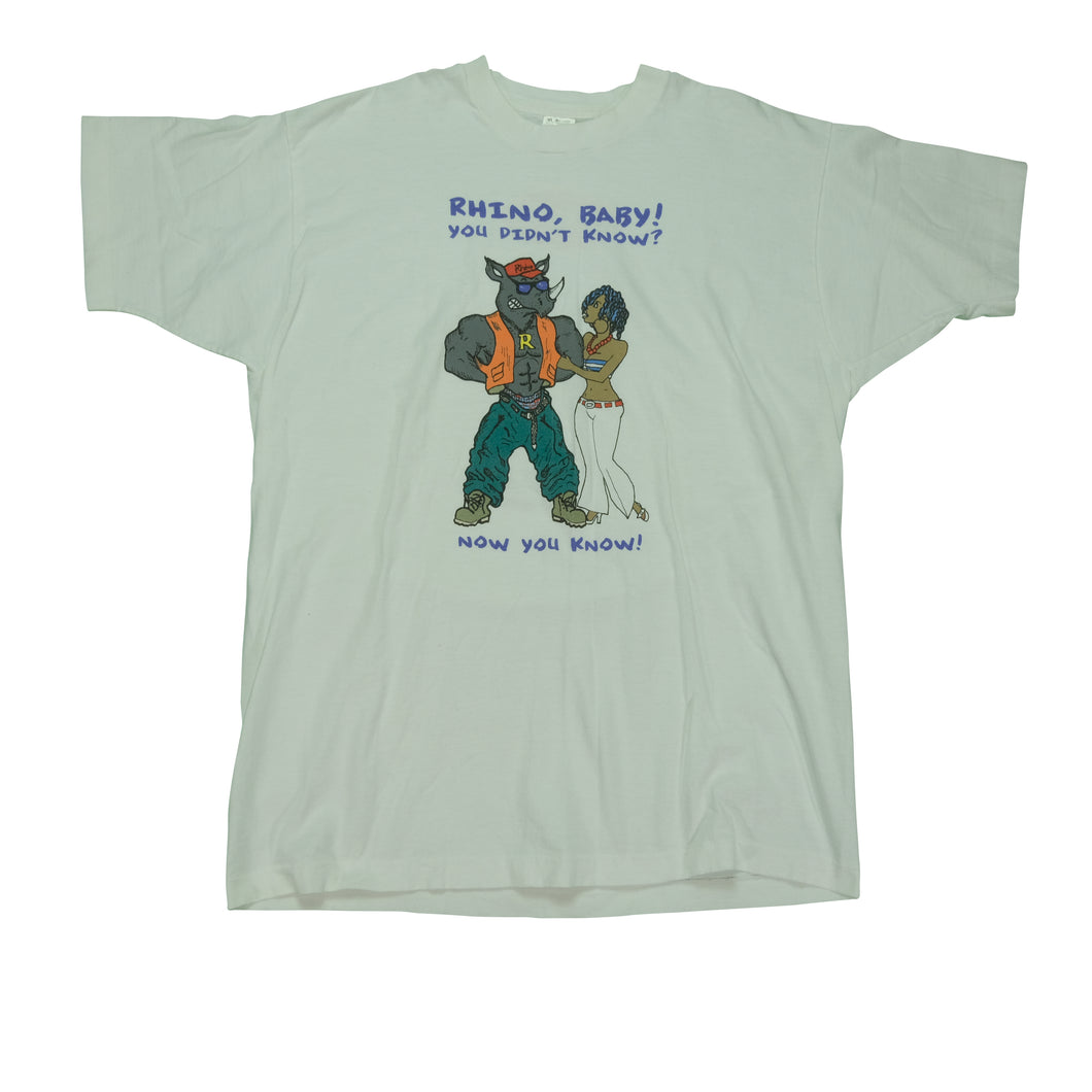 Vintage Rhino Baby You Didn't Know Now You Know Music Tee