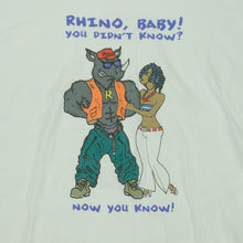Load image into Gallery viewer, Vintage Rhino Baby You Didn&#39;t Know Now You Know Music T Shirt 90s White XL
