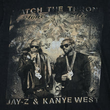 Load image into Gallery viewer, Vintage Kanye West &amp; Jay-Z Watch The Throne 2011 Album Tour T Shirt 2010s Black
