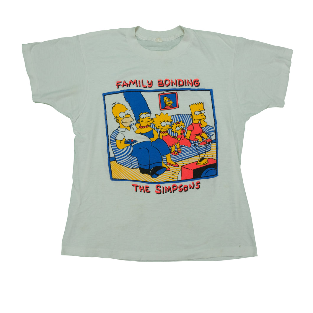 Vintage The Simpsons Family Bonding T Shirt 80s 90s White