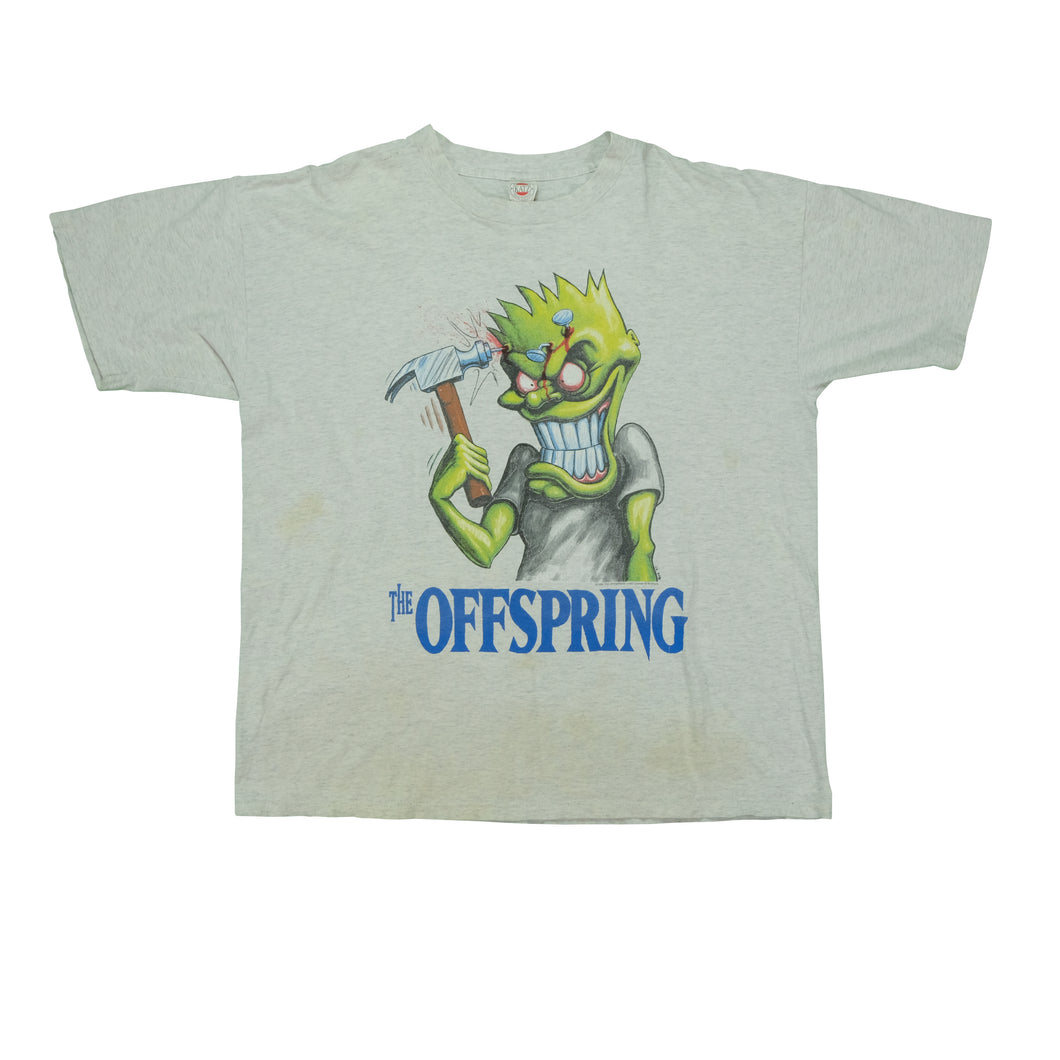 Vintage BROCKUM The Offspring Hammered 1995 T Shirt 90s White XL