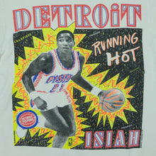 Load image into Gallery viewer, Vintage Isiah Thomas Detroit Pistons Running Hot T Shirt 90s White L
