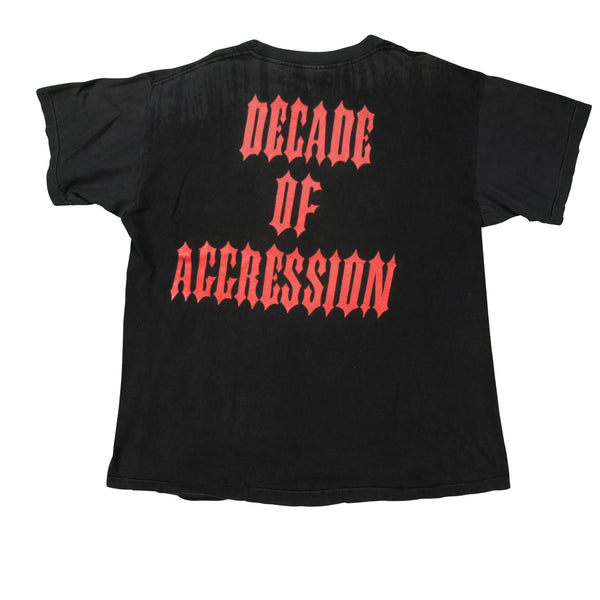 Vintage BROCKUM Slayer Decade of Aggression 1991 Live Album T Shirt 90s Black