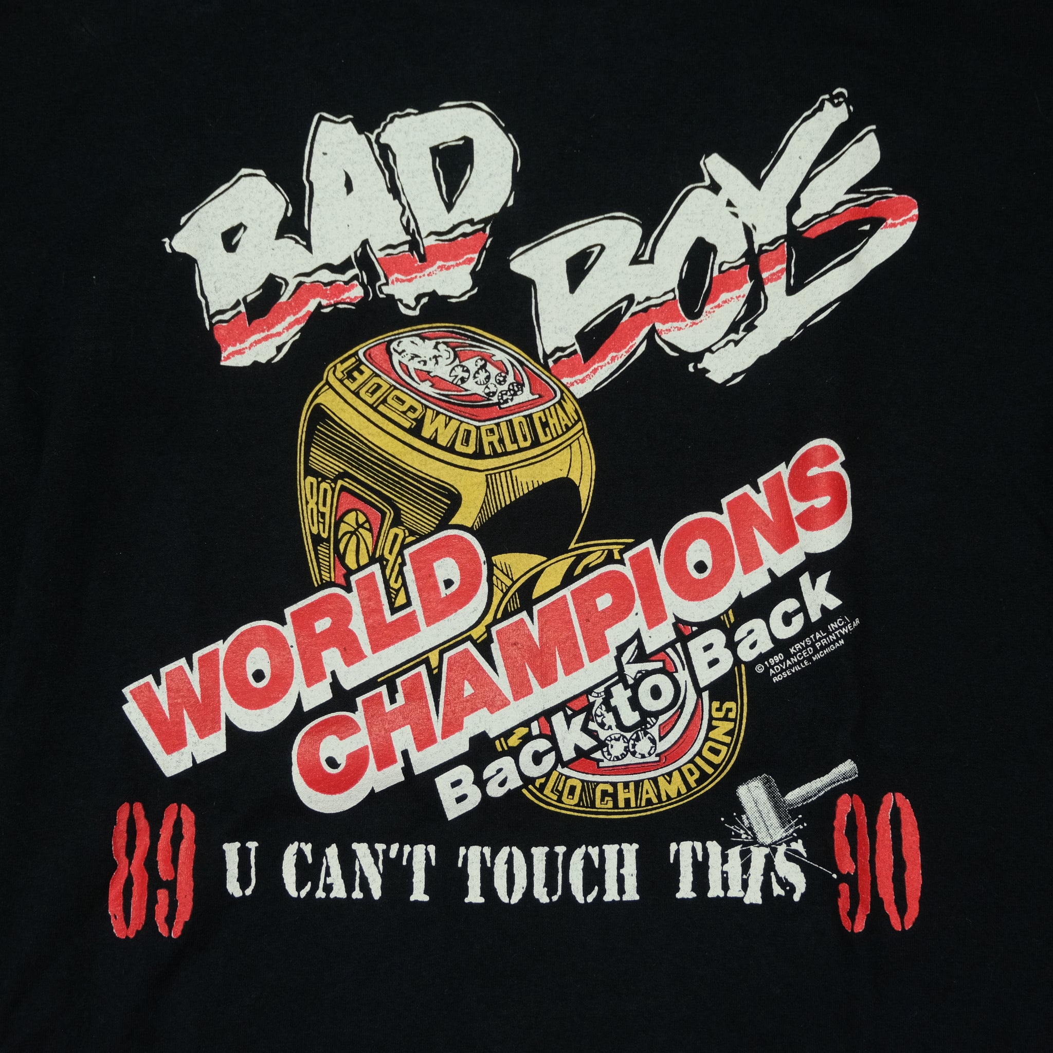 Vintage Detroit Pistons Bad Boys World Champions 1989-90 U Can't Touch –  Reset Web Store