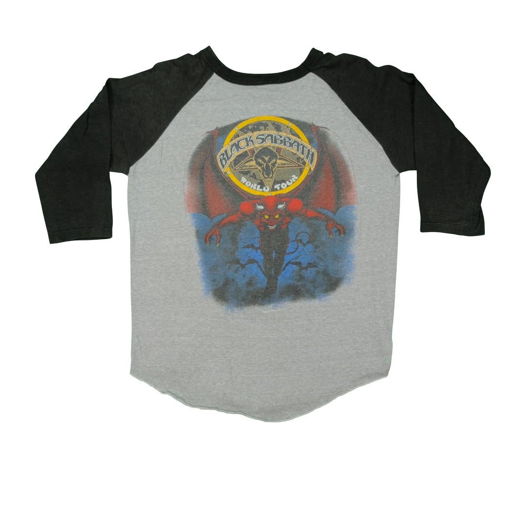 Vintage Black Sabbath Ozzy Osbourne Tour Raglan T Shirt 80s Gray Black