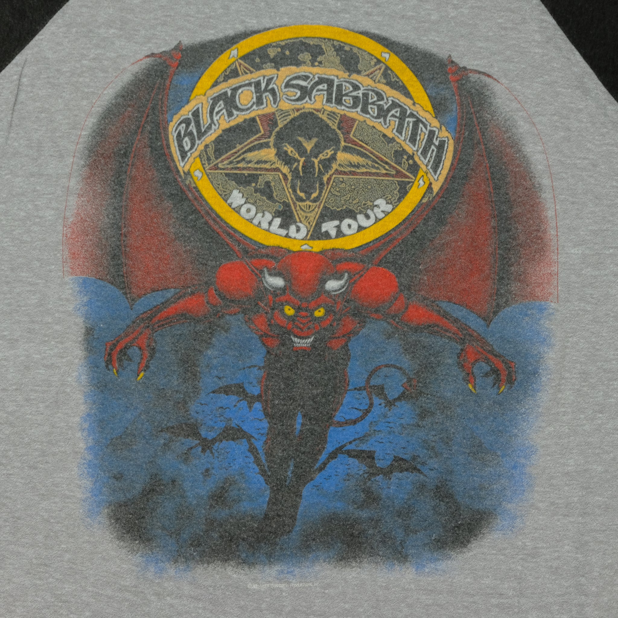 Vintage Black Sabbath Ozzy Osbourne Tour Raglan T Shirt 80s Gray