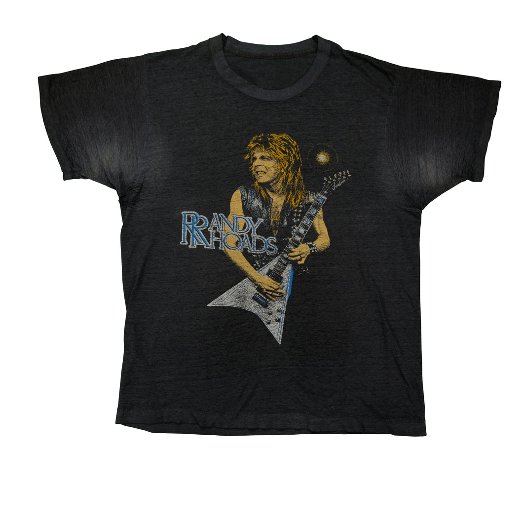 Vintage Randy Rhoads 1982 Memorial T Shirt 80s Ozzy Osbourne Black