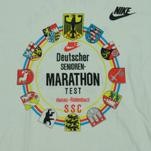 Load image into Gallery viewer, Vintage NIKE Deutscher Senioren Marathon Test Spell Out Swoosh T Shirt 80s 90s White M
