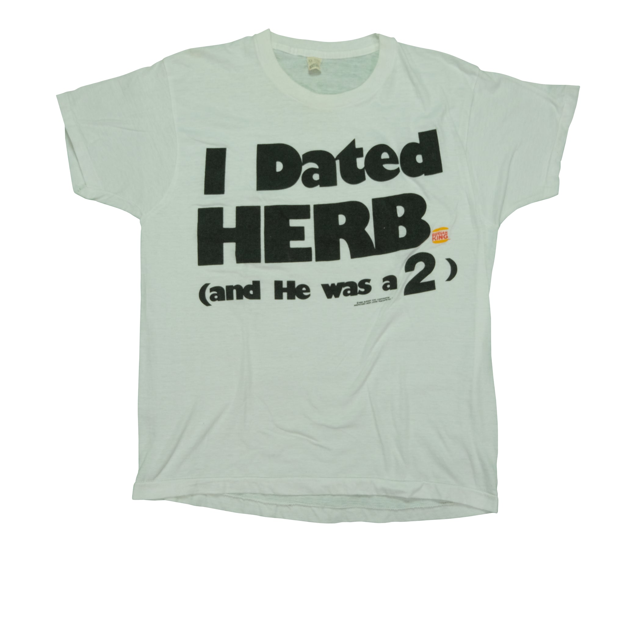 Vintage SCREEN STARS Burger King I Dated Herb 1986 T Shirt 80s 